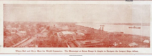 Aerial View of Downtown Baton Rouge Looking South 1916